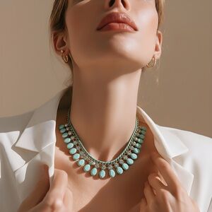 Mint Green Rhinestone Necklace